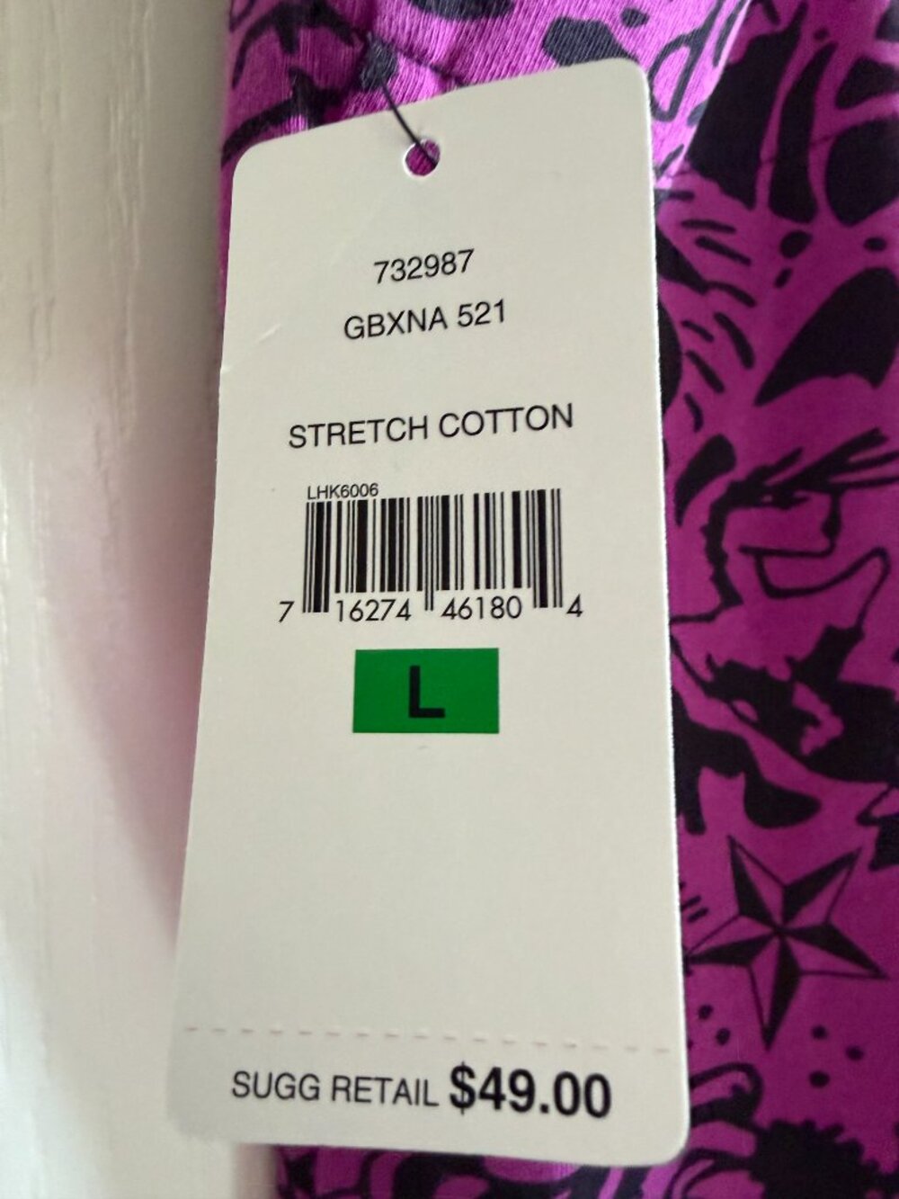 Betsey Johnson Intimates Size L Hot Pink and Black - Picture 3 of 3